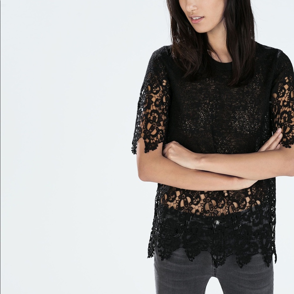ZARA | Black Lace Top